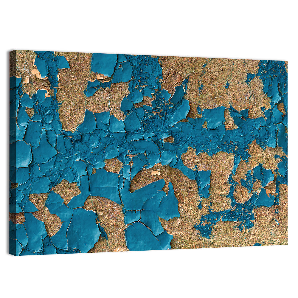 Cracked Blue Enamel Surface Wall Art, canvas print, landscape
