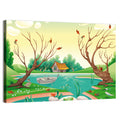 Thatched Village by the Lake Wall Art