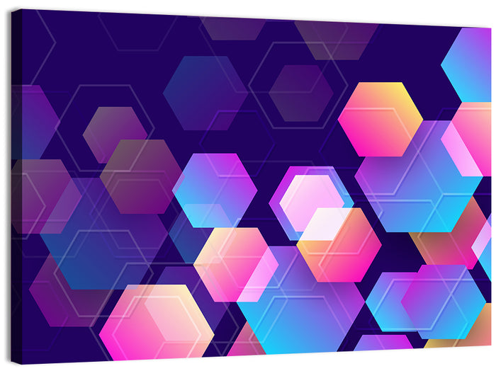 Translucent Hexagon Pattern Wall Art as a canvas print