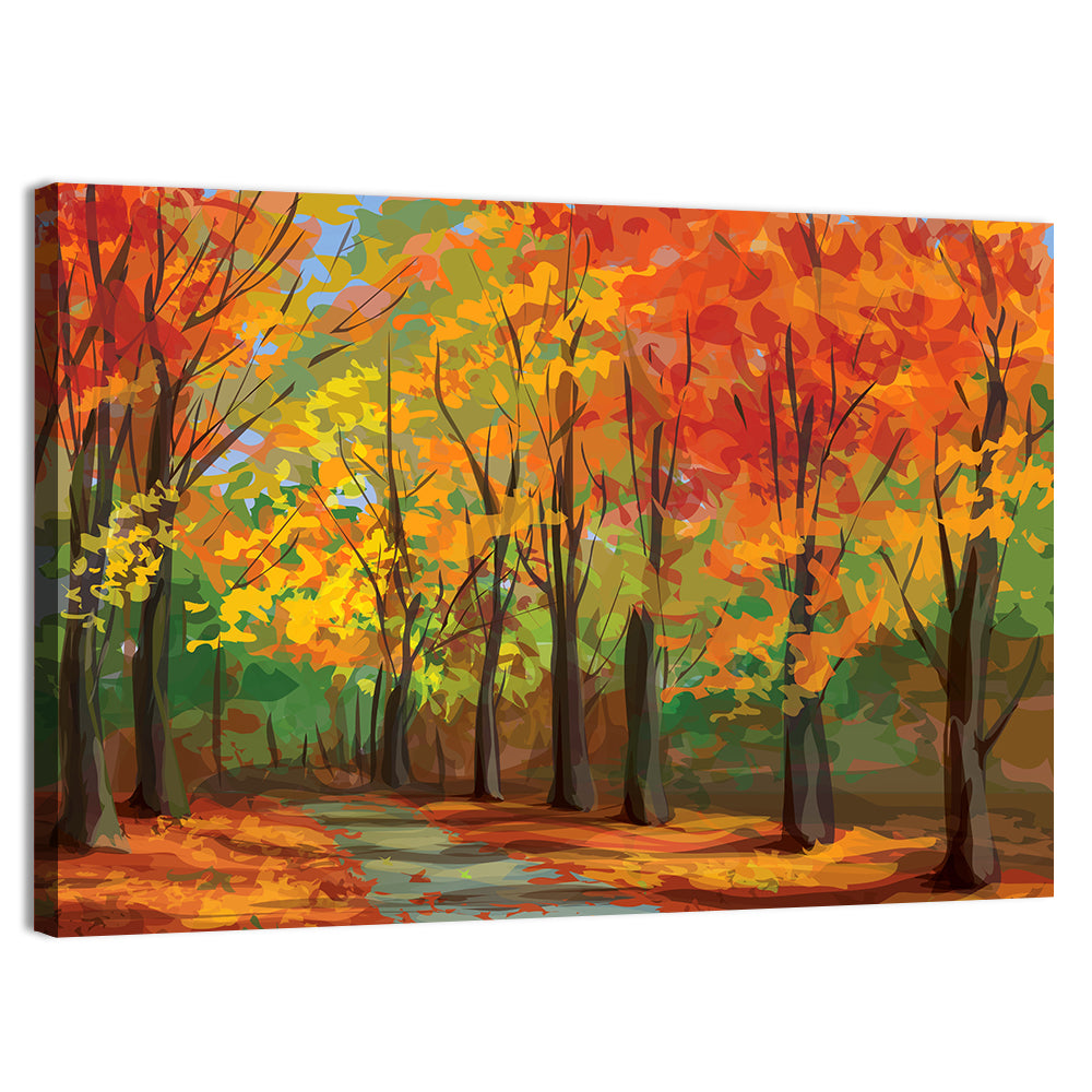 Autumn Forest Pathway Wall Art