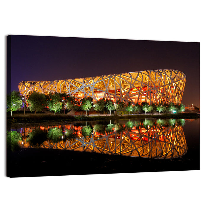 Beijing National Stadium at Night Wall Art as a canvas print
