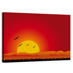 Four Birds at Sunset Wall Art