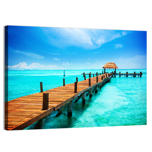 Tropic Paradise Jetty On Isla Mujeres Mexico Wall Art