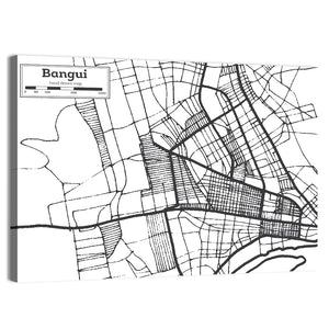 Bangui City Map Wall Art