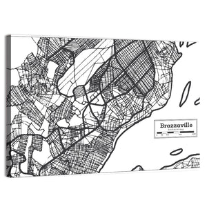 Brazzaville City Map Wall Art