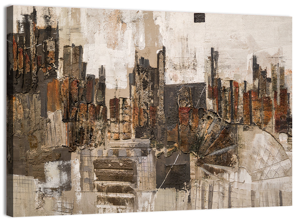 Brushstroke City Skyline Wall Art