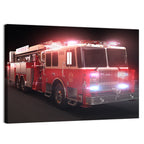 Fire Rescue Truck at Night Wall Art