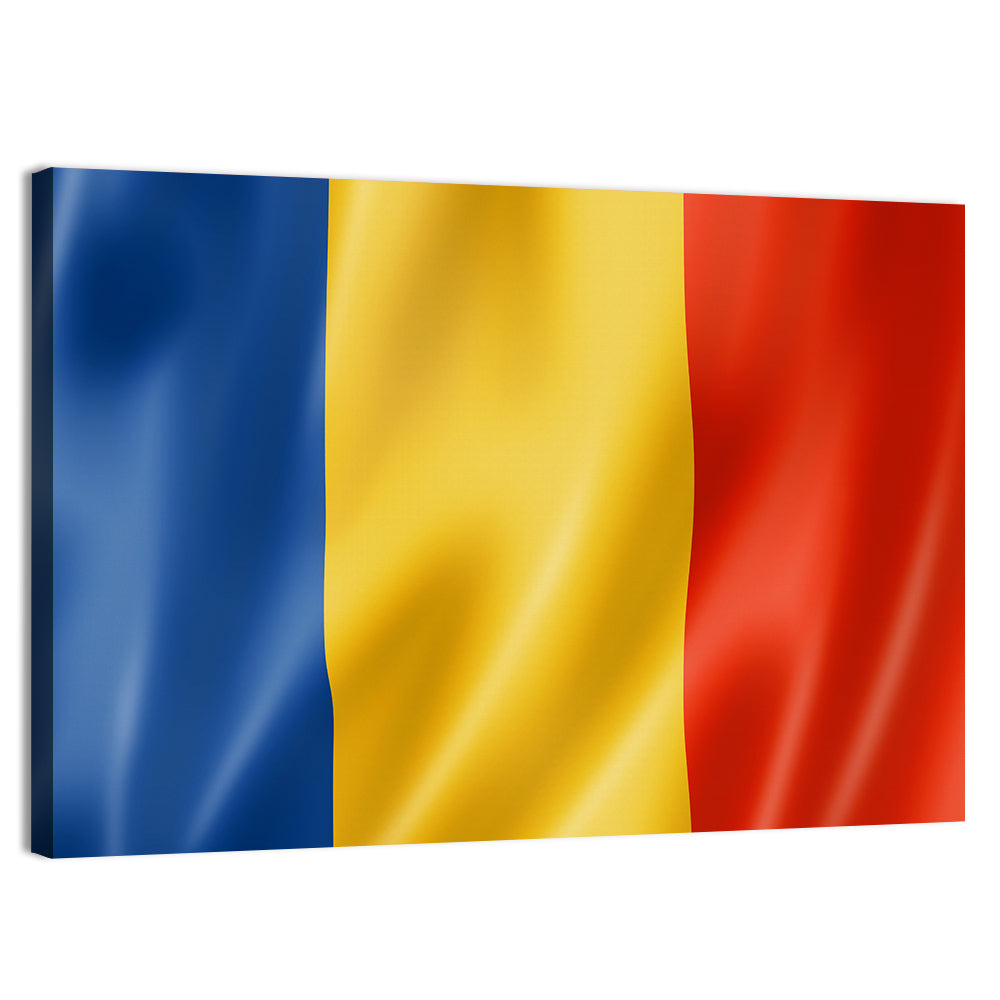 Romanian Tricolor Flag Wall Art, canvas print, landscape