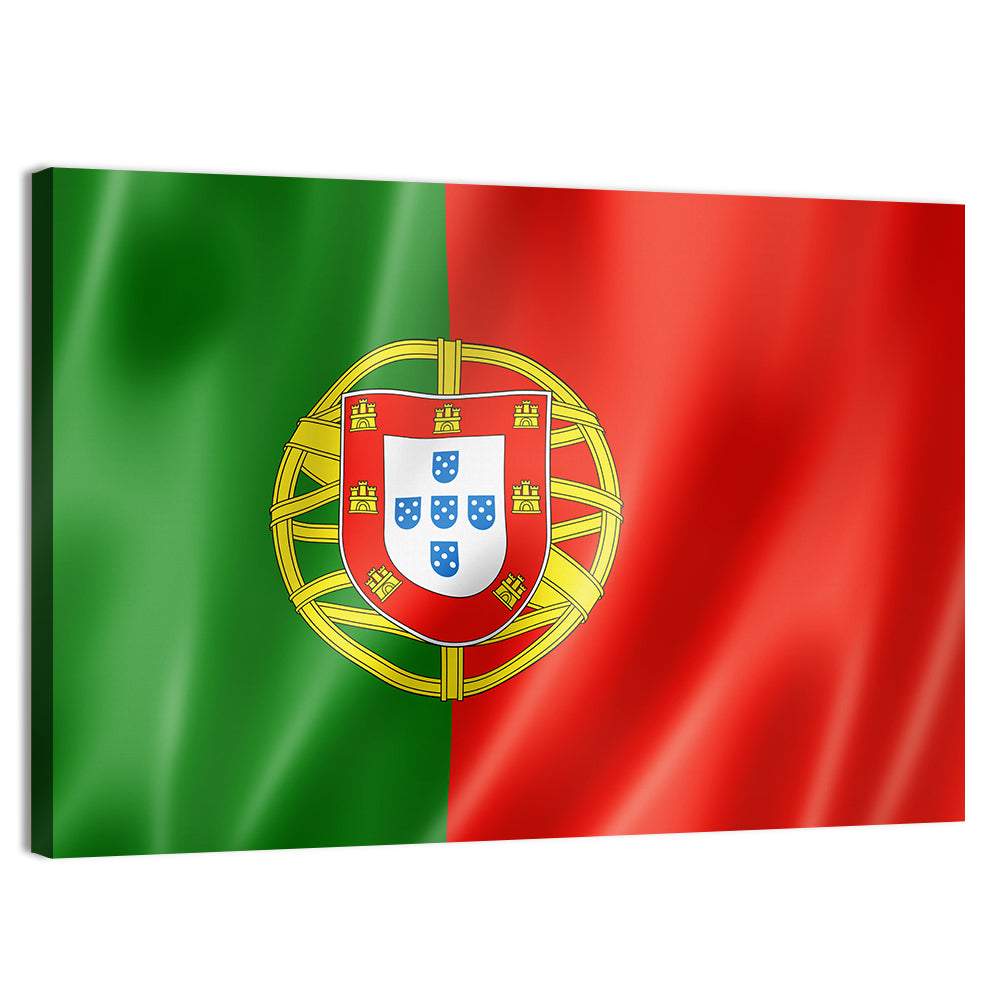 Portuguese Flag with Coat of Arms Wall Art
