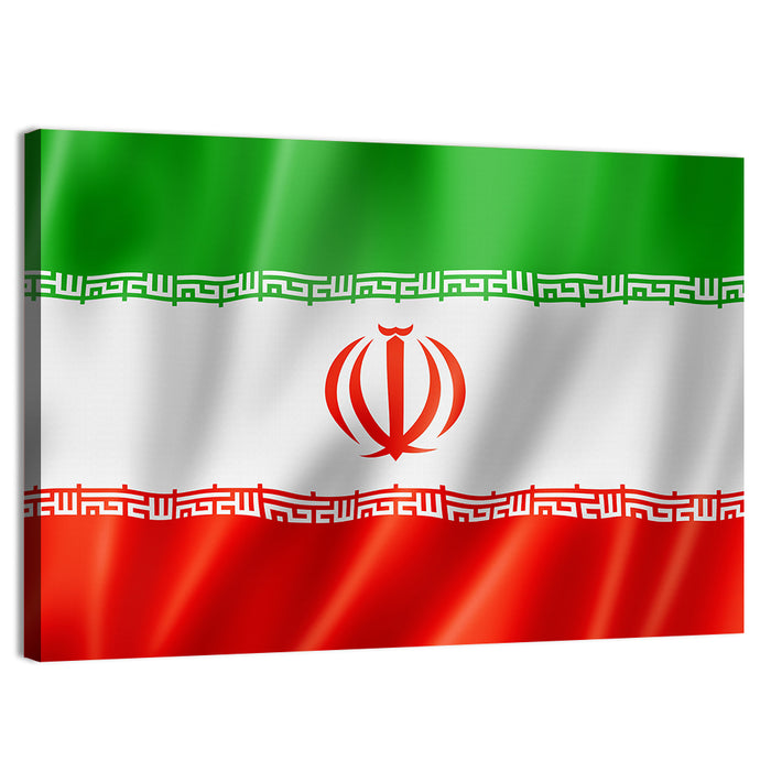 Iran National Flag Wall Art as a canvas print