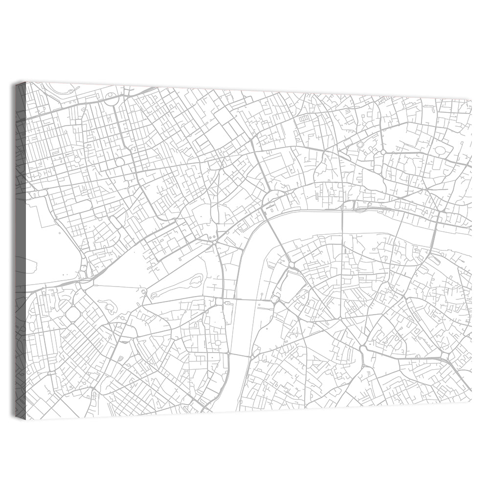 London City Map Plan Wall Art, canvas print, landscape