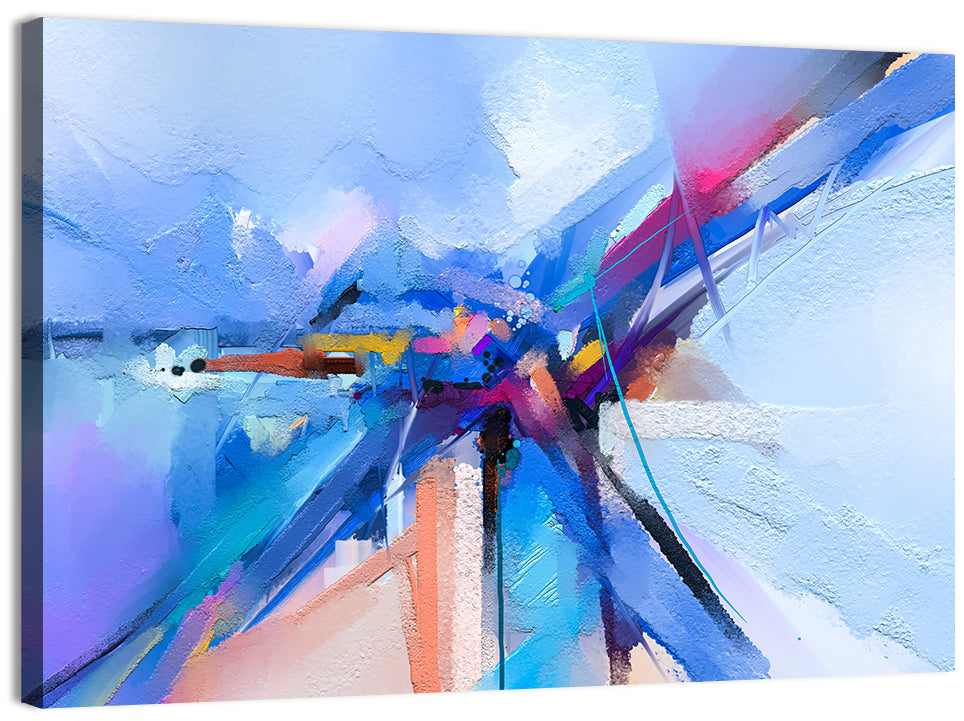 Dynamic Brushstroke Geometry Wall Art, canvas print, landscape