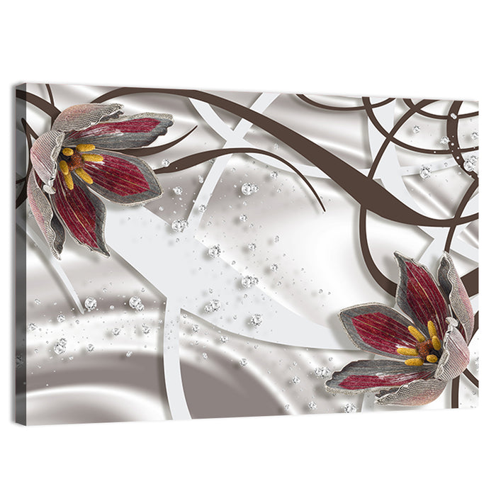 Jewelry Floral Swirls Wall Art as a canvas print