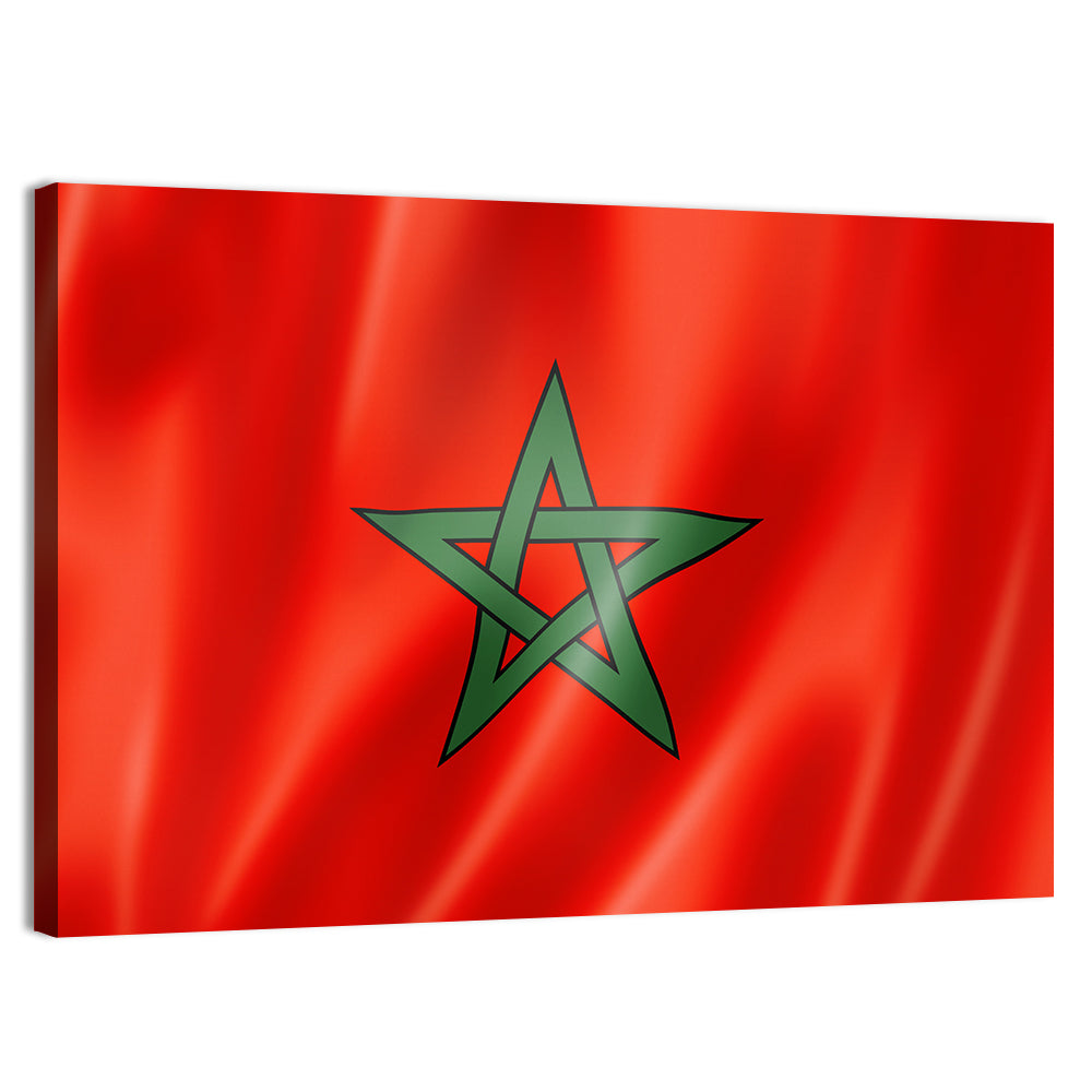 Morocco Flag with Five-pointed Star Wall Art