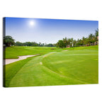 Sunny Putting Green with Palm Trees Wall Art