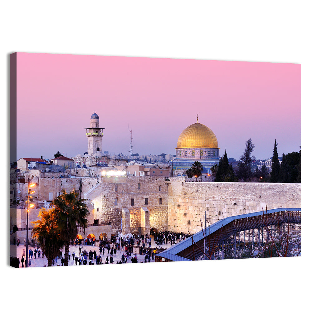 Dome of the Rock and Western , Jerusalem Wall Art, canvas print, landscape