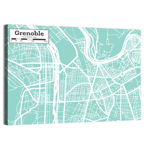 Grenoble City Map Wall Art