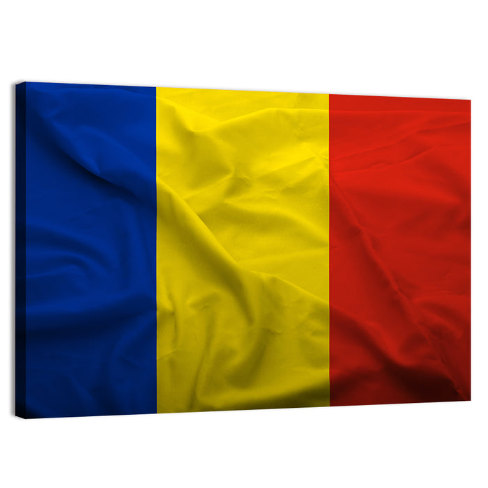 Romanian Flag Wall Art as a canvas print