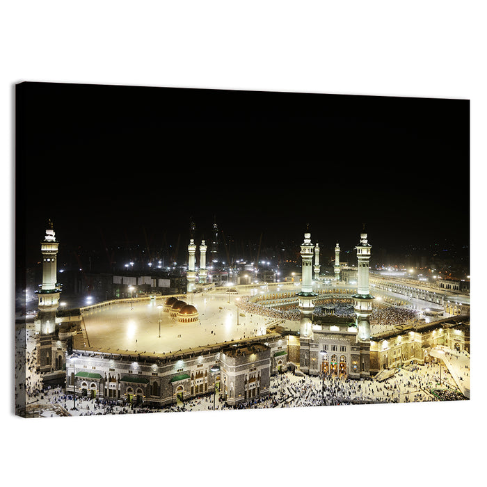 Masjid Al-haram at Night Wall Art as a canvas print