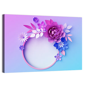 3d Neon Paper Flowers Wall Art