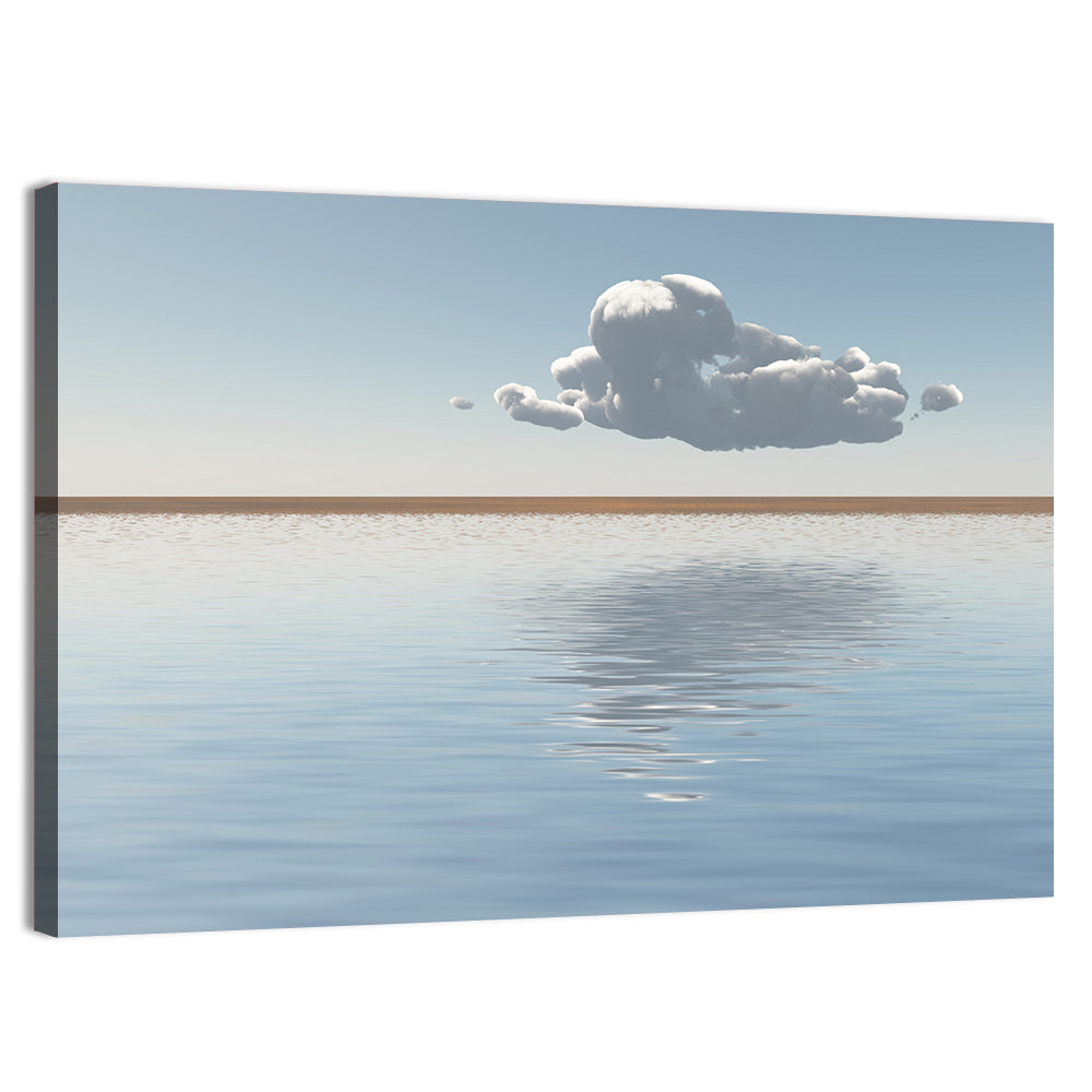 Single Cloud Reflection Wall Art, canvas print, landscape