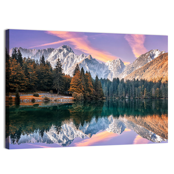 Fusine Lake at Dusk Wall Art as a canvas print