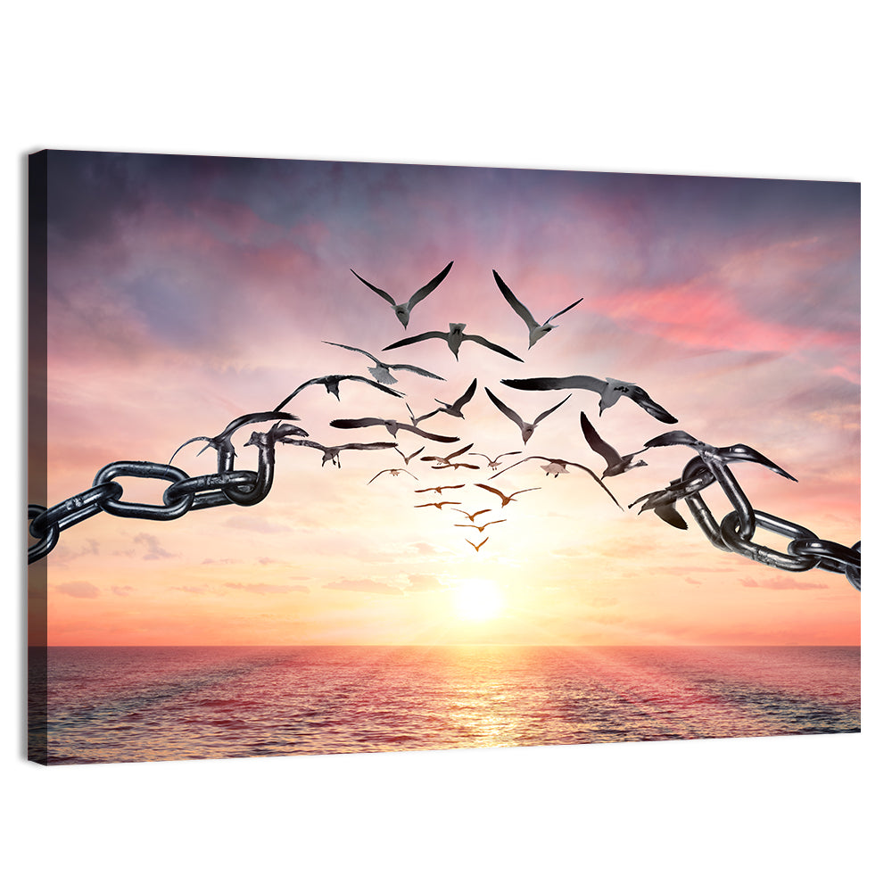 Breaking Chains at Sunset Wall Art