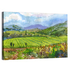 Countryside Vineyard Watercolor Wall Art