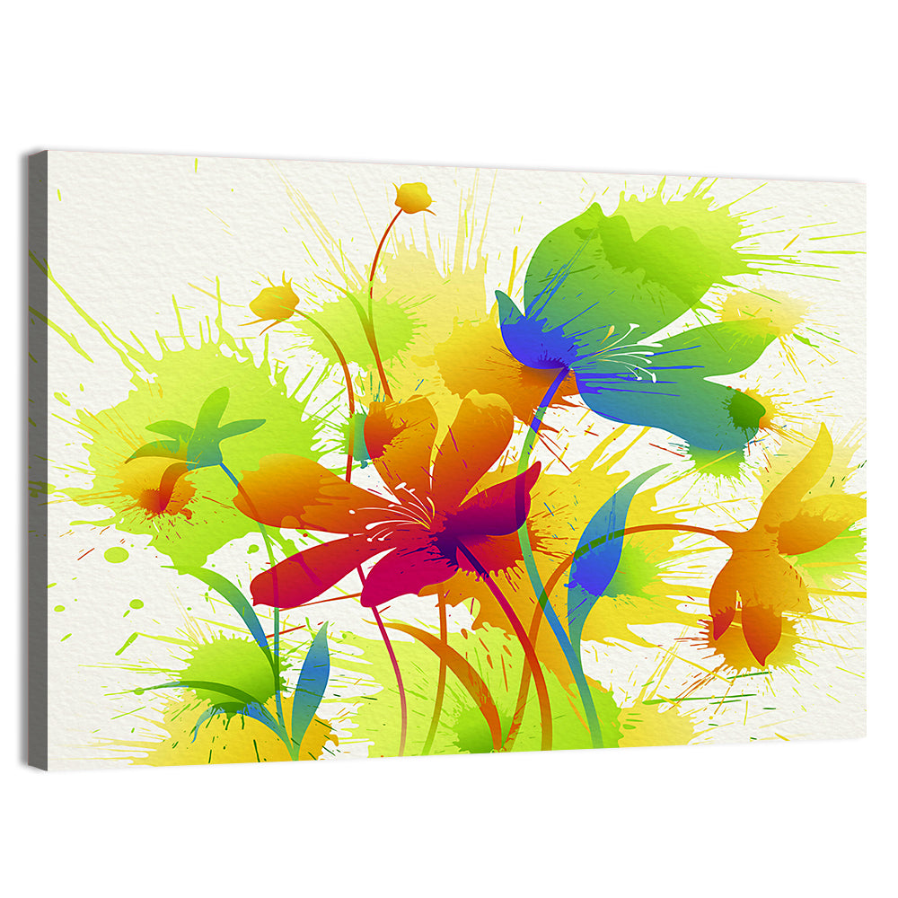 Vibrant Wildflower Watercolor Illustration Wall Art