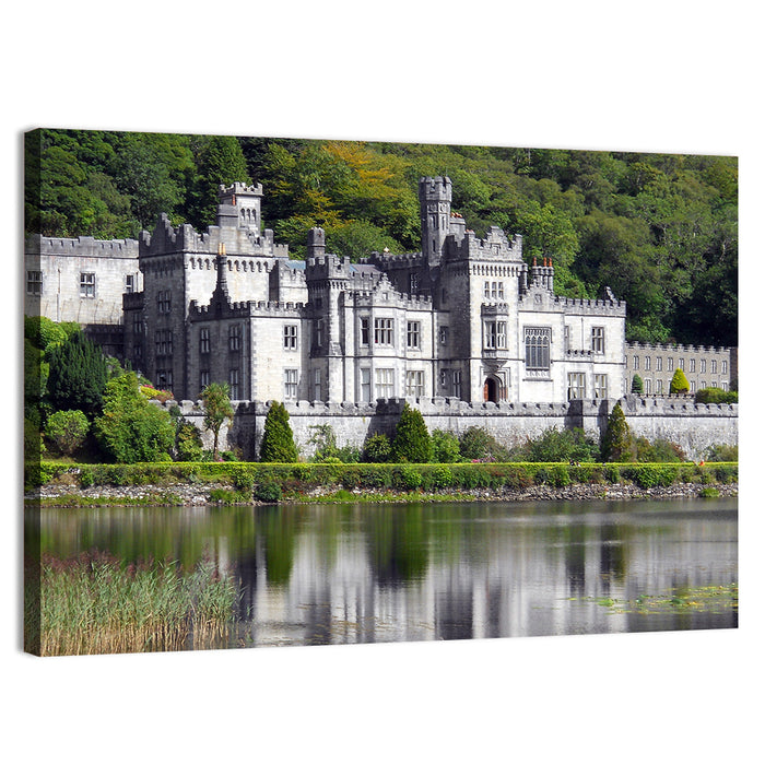 Kylemore Abbey Lakeside Castle Wall Art as a canvas print
