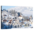 Snow Covered Swiss Alps Village Wall Art