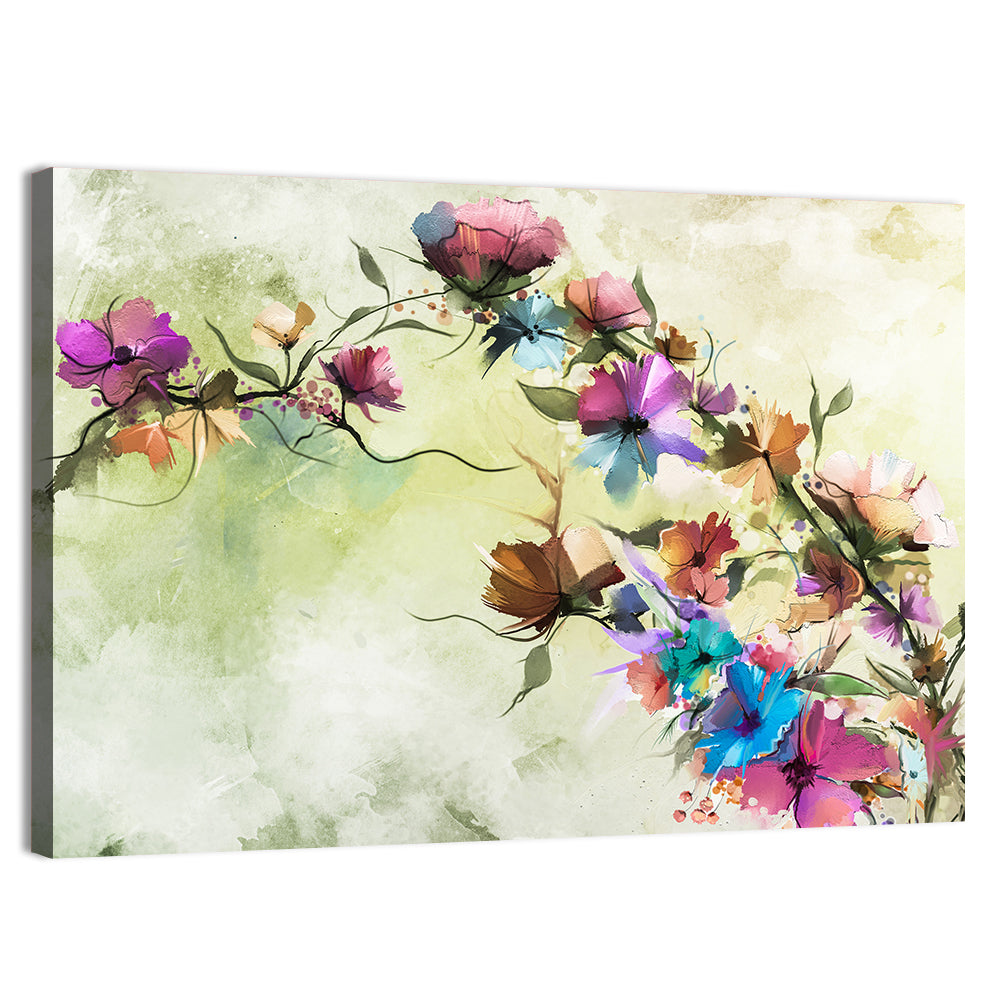 Abstract Floral Branches in Oil Wall Art