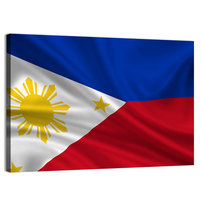 Philippine Flag with Stylized Sun Wall Art as a canvas print