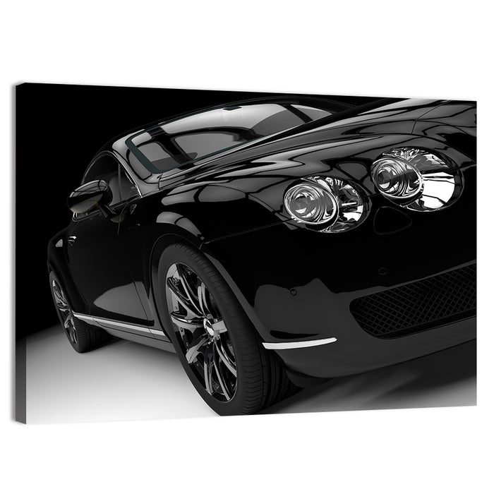 Black Luxury Car Close-up Wall Art as a canvas print