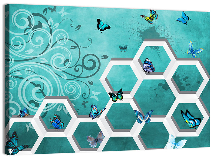 3d Butterfly Abstract Wall Art as a canvas print