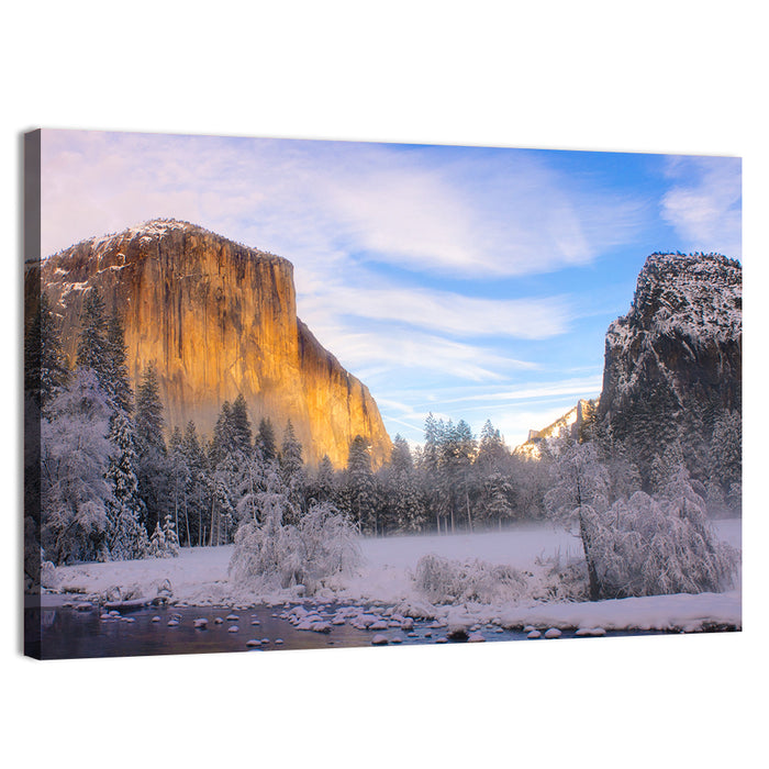 El Capitan in Winter, Yosemite Valley Wall Art as a canvas print