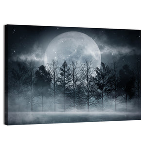 Dark Forest In Moonlight Wall Art