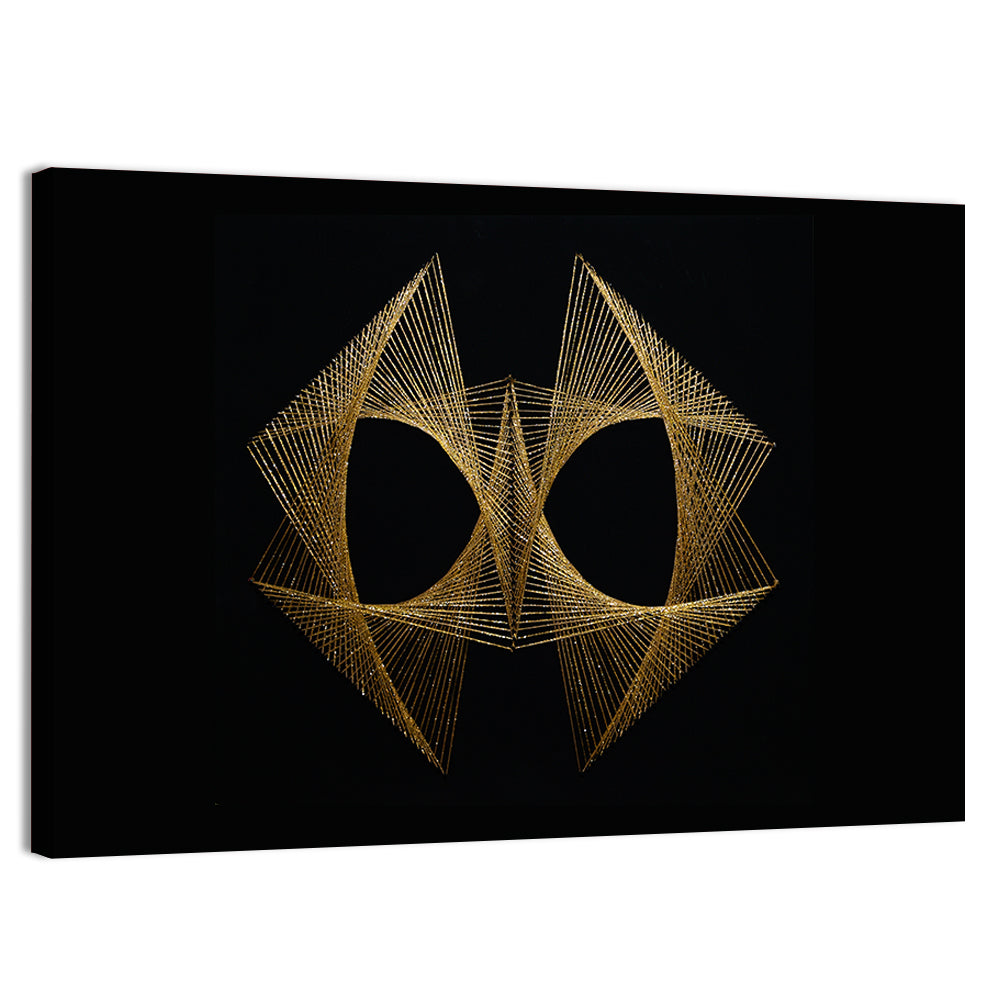Antique Gold String Geometry Wall Art, canvas print, landscape