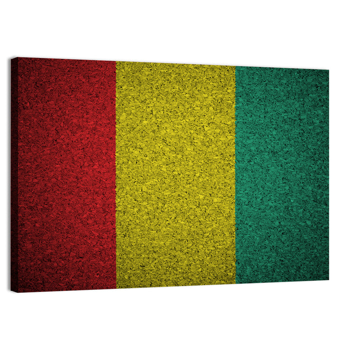Textured Guinean Flag Wall Art as a canvas print