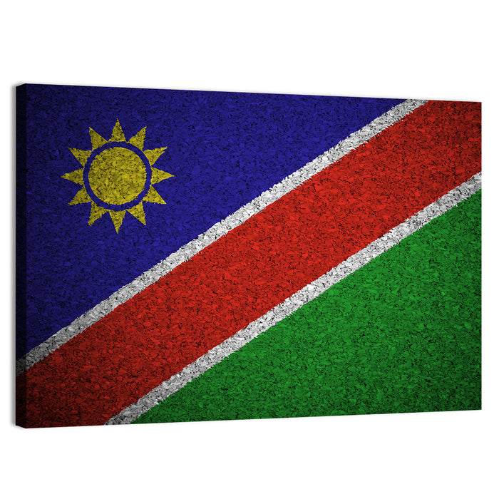 Namibian Flag Graphic Wall Art as a canvas print