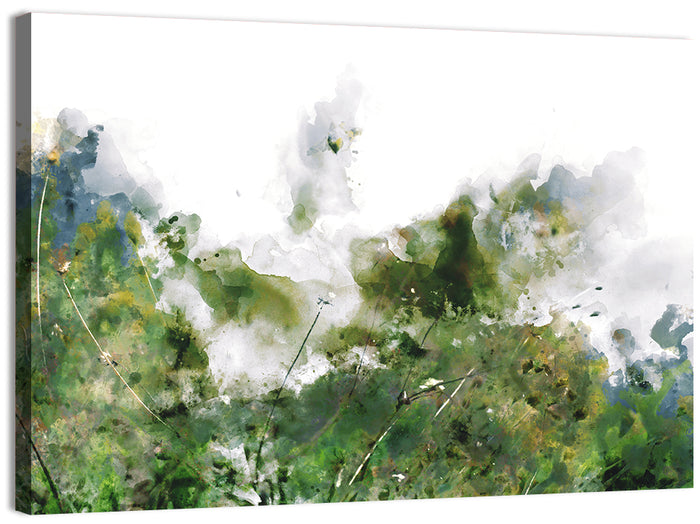 Wildflower Meadow Watercolor Wall Art as a canvas print