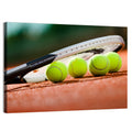 Tennis Balls Along Racket Frame Wall Art