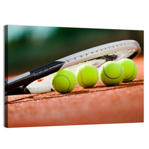 Tennis Racket & Balls Wall Art