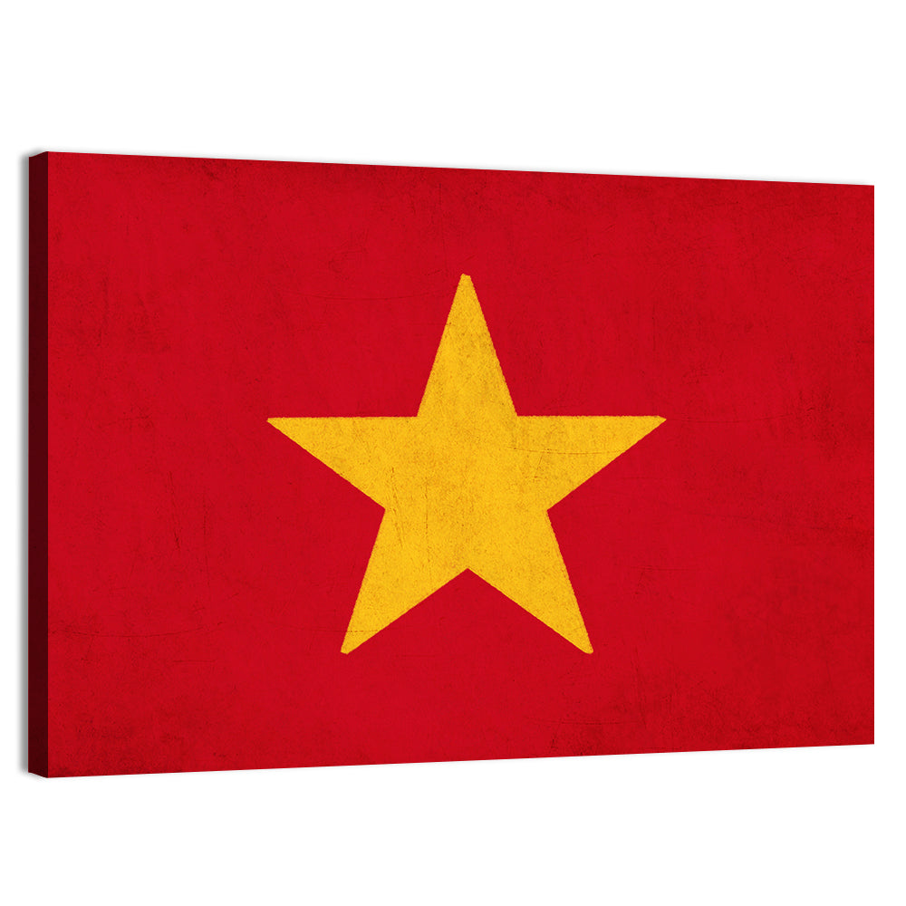 Vietnamese Flag Graphic Wall Art, canvas print, landscape