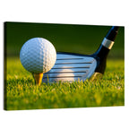 Golf Ball and Club Close Up Wall Art