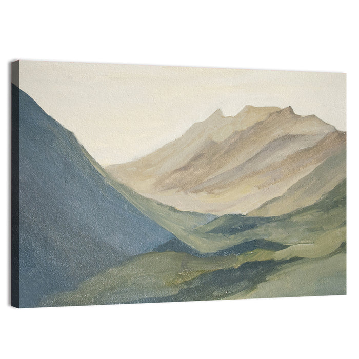 Dawn Over Layered Mountains Wall Art as a canvas print