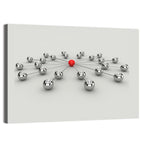 Radial Network with Red Hub Wall Art