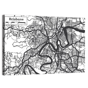 Brisbane City Map Wall Art