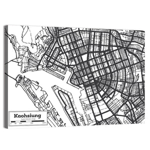 Kaohsiung City Map Wall Art