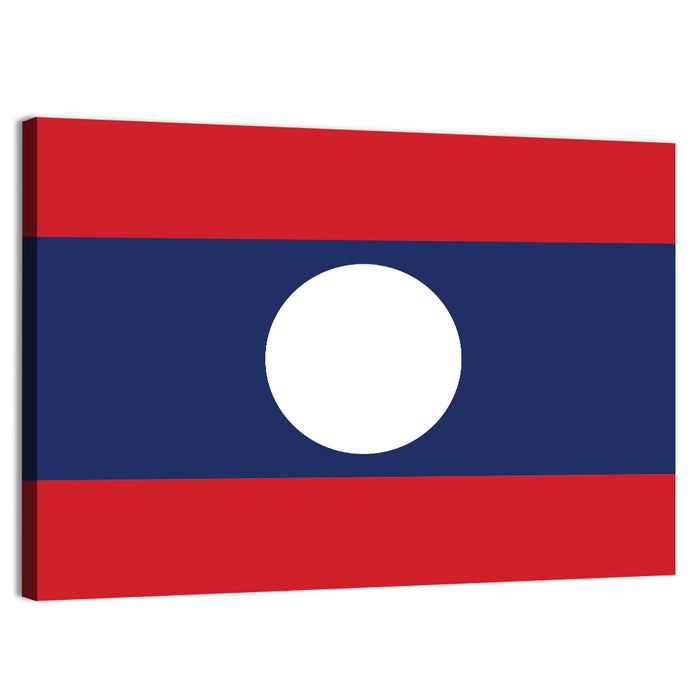 Laos Flag Minimalist Graphic Wall Art as a canvas print
